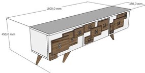 Móvel TV 3D – Antracite e Nogueira – 160 cm x 45 cm x 35 cm