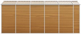 Abrigo de jardim 191x470x198 cm aço galvanizado castanho-claro