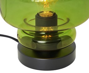 Candeeiro de Mesa Retro Preto com Vidro Verde - Denise Retro