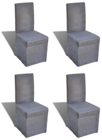 vidaXL Cadeiras de jantar 4 pcs tecido cinzento-escuro