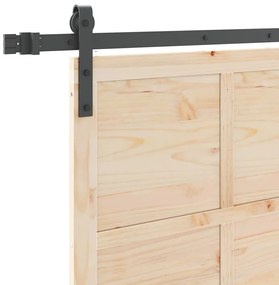 Porta Deslizante Castanho 80 x 208 cm Madeira de pinho maciça
