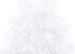 Meia árvore Natal artificial pré-iluminada c/ bolas branco