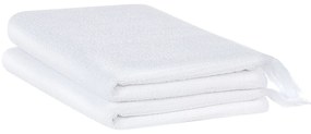Conjunto de 2 toalhas em algodão branco ATIU Beliani