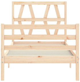 Estrutura de cama com cabeceira 90x200 cm madeira maciça