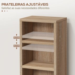 Estante para CD ou DVD com 12 Compartimentos para 204 CDs e Prateleira Ajustável 2 Unidades 21x22,5x88,5 cm Madeira