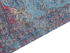 Tapete de algodão azul vermelho e creme 200 x 300 cm KANSU Beliani