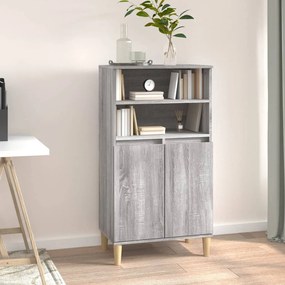 vidaXL Aparador alto 60x36x110 cm derivados de madeira cinzento sonoma