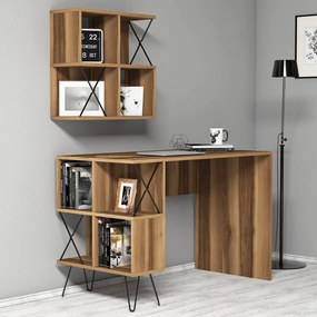 Secretária de Estudo Extra – Nogueira e Preto – 120 cm x 78,8 cm x 60