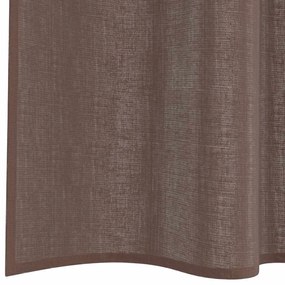 Cortinas de voile com aba 2 pcs castanho