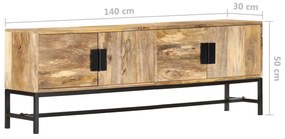 Móvel de TV 140x30x50 cm madeira de mangueira maciça