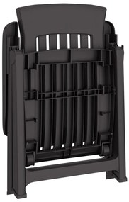 Cadeiras de jardim reclináveis 2 pcs PP antracite