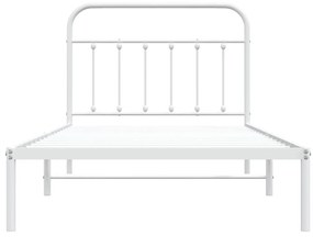 Estrutura de cama com cabeceira 100x200 cm metal branco