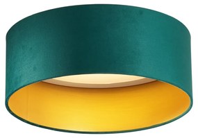 Plafon moderno veludo verde 40cm incl. LED regulável em 3 níveis - Sue Moderno