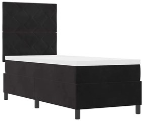 Cama Box Spring vidaXL com Colchão e LED Preto 80x200 cm Veludo