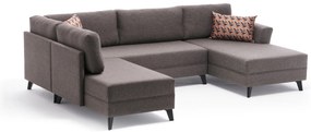 Sofá-Cama de Canto Eris – Castanho – 300 x 78 x 202 cm