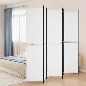 350250 vidaXL Divisória/biombo com 5 painéis 250x220 cm tecido branco