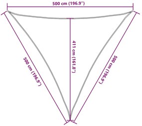 Para-sol estilo vela 160 g/m² 5x5x5 m PEAD vermelho