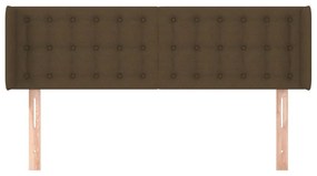 Cabeceira de cama c/ abas tecido 147x16x78/88cm castanho-escuro
