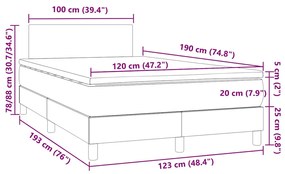 Cama box spring colchão e LED 120x190 cm couro artificial preto