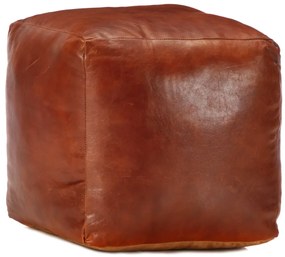 vidaXL Pufe 40x40x40 cm couro de cabra genuíno bronze