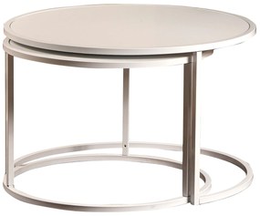 Conjunto de Mesas de Apoio Tambur – Branco – 66/80 cm