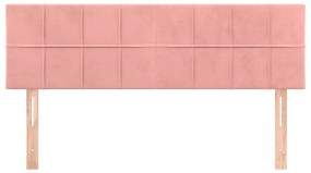 Cabeceira de cama 2 pcs veludo 72x5x78/88 cm rosa