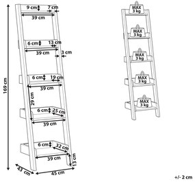 Estante tipo escada com 5 prateleiras castanha MOBILE DUO Beliani