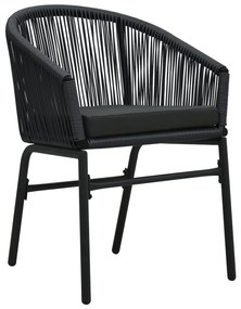 9 pcs conjunto de jantar para jardim preto