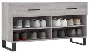 Banco sapateira 102x35x55 cm derivados madeira cinzento sonoma
