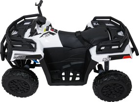 Moto 4 eletrica Crianças ATV WOLF 24V 4x4, 4 motores 200W, Rodas de espuma EVA, Assento Couro ecológico Branca