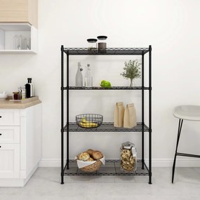 vidaXL Unidade 4 prateleiras 90x35x137 cm 200 kg preto