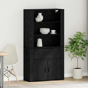 vidaXL Highboard Carvalho preto 80 x 33 x 150 cm Madeira processada