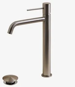 Conjunto De Torneira De Pia De Latão Click-clack E Válvula De Drenagem Orveta ↑30 Cm & Válvula Com Transbordo & Cinzento Escovado - Sklum