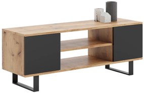 Móvel TV Focus 155 x 40 x 49 cm pés em metal - cor carvalho/ preto