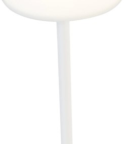 Candeeiro de mesa branco com LED recarregável com dimmer touch - Renata Design