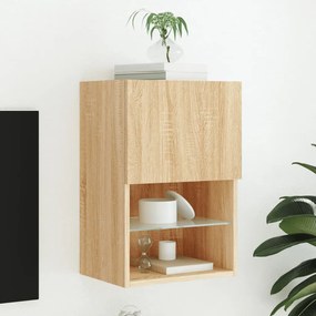 vidaXL Móvel de TV com luzes LED 40,5x30x60 cm carvalho sonoma