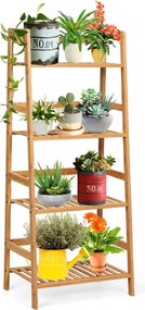 Estante Escada 'Eirik' – 4 Níveis – Bambú Natural – Organizador Multiu