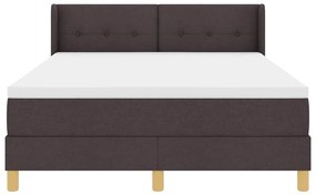 Cama Box com cabeceira Manual Castanho escuro 160 x 200 cm Estofado