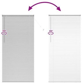 Persiana de Janela com cortinas Outros Manual Prata 100 x 220 cm Alumí