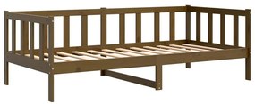 Sofá-cama 90x200 cm madeira de pinho maciça castanho mel