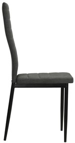 Cadeiras de jantar 2 pcs tecido cinzento-escuro