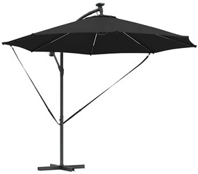 Guarda-sol de Bananeira Cantilever Preto 294 x 294 x 248 cm