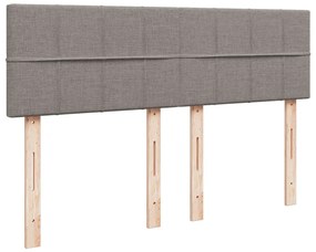 Cama com molas/colchão 140x200 cm tecido castanho-acinzentado
