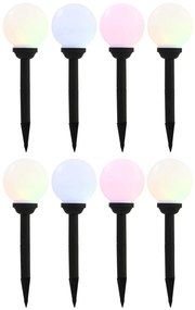 Candeeiro solar de exterior LED 8 pcs esférico 15 cm RGB