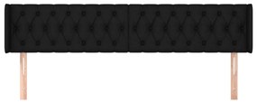 Cabeceira de cama c/ abas tecido 183x16x78/88 cm preto