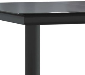 Conjunto jantar jardim 7 peças almofadas vidro vime cinzento PE