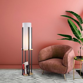 Candeeiro de Pé 7129 – Preto e Dourado – 25 x 25 x 130 cm
