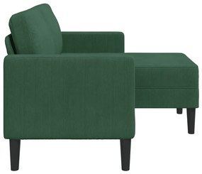 Sofá 2 lugares com Chaise em L 125 cm linho verde selva