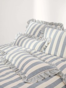 Capa de edredão em linho e algodão com folhos Posie