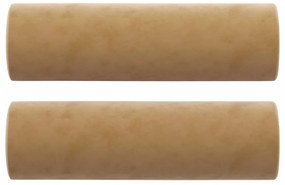 Sofá 3 lugares c/ almofadas decorativas 180 cm veludo castanho